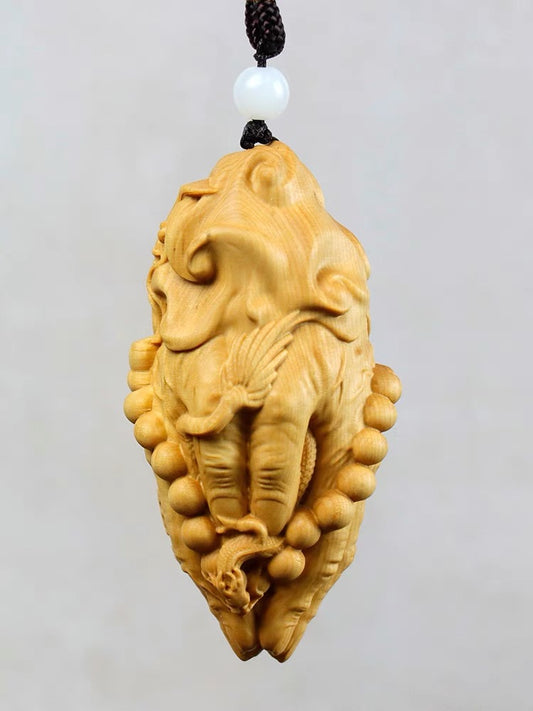 Boxwood Buddha hand rosary pendant